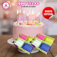 GENERICO - Kit de 500 Velas de Cumpleaños y Celebraciones para Repostería