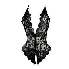 GENERICO - Body de Encaje con abertura Lencería Fina