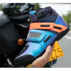 GENERICO - BOTAS MOTO CUERO DISEÑO MODERNO CAMALEONICO ANTIDESLIZANTE
