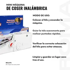 GENERICO - MINI MÁQUINA DE COSER INALÁMBRICA