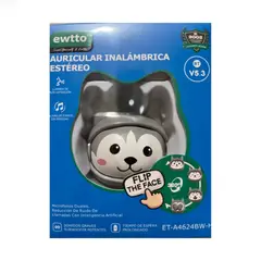 EWTTO - AUDÍFONOS BLUETOOTH DISEÑO HUSKY Y ROSTRO INTERCAMBIABLE