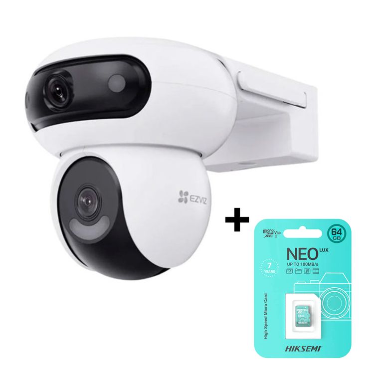 Cámara para Exteriores 2 lentes H90 8mp 2k + Micro SD 64GB