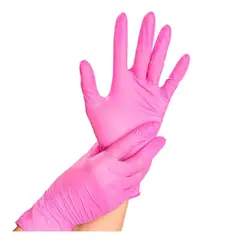 GENERICO - Guantes de Nitrilo Talla M Color Rosa - Caja x100 unidades