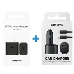 SAMSUNG - Adaptador 45w Para S21 Plus + Cargador de Auto Dual 45W