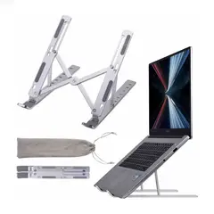 GENERICO - SOPORTE PARA LAPTOP DE ALUMINIO PLEGABLE PREMIUM 7 NIVELES DE INCLINACION