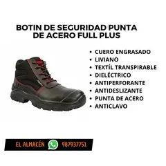 GENERICO - BOTIN DE SEGURIDAD PUNTA DE ACERO FULL PLUS