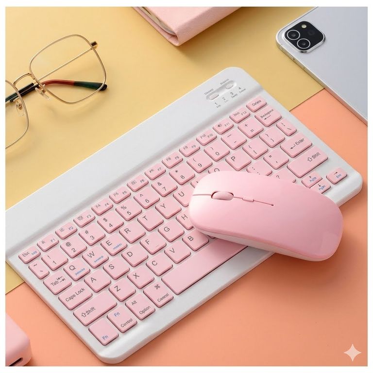 Teclado con Mouse Bluetooth Inalámbrico Celular Tablet TV Mac iPad R