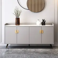 TU MESITA - Aparador Moderno Murano 4 Cajones Color Gris Claro