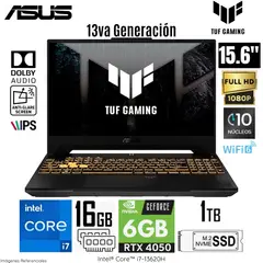 ASUS - Laptop TUF F15 Intel Core i7-13620H 16GB RAM 1TB SSD 15.6" FHD RTX 4050-6GB FX507VU-LP180