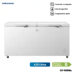 INDURAMA - CONGELADOR 420 L BLANCO CROMA - CI-420BL