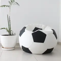 GENERICO - Puff Pelota Mediano Blanco y Negro