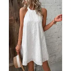 KAST PE - Vestido Magnolia Blanco en broderie - Talla M