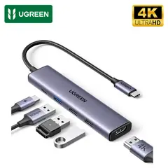 UGREEN - Adaptador HUB 5 en 1 USB C a 4K HDMI 100W PD para MacBook