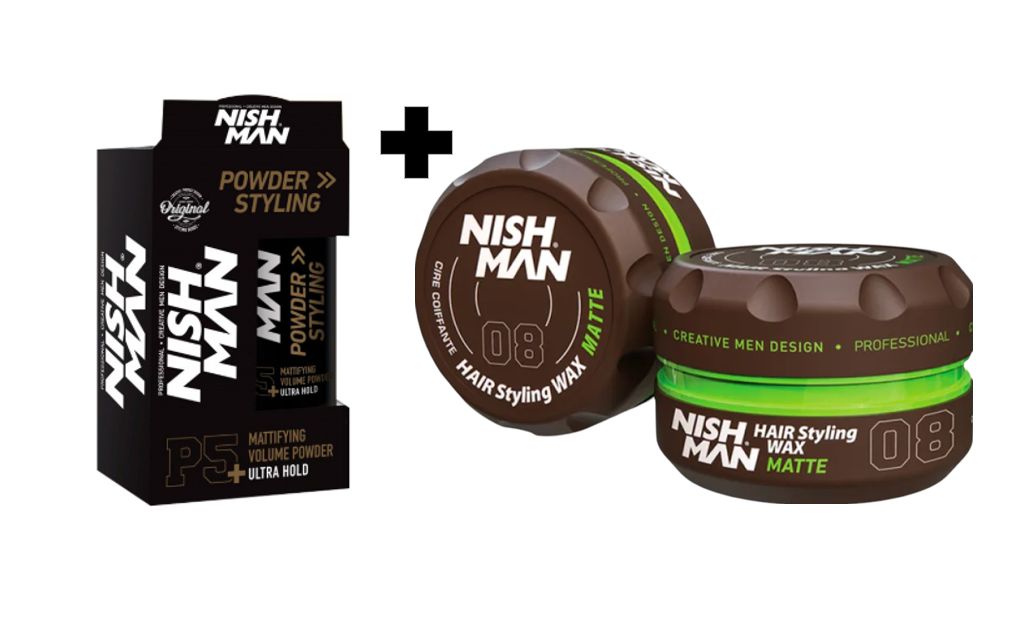 Pack Cera NishMan 08 Matte 150gr y Polvo texturizador Nishman 20g