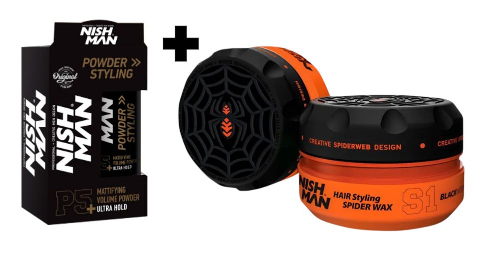 Pack Cera para Cabello Nishman Spider S1 y Polvo texturizador 20g