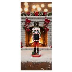 GENERICO - Cascanueces Navideño Soldado Madera Decoración Pizarra Negro
