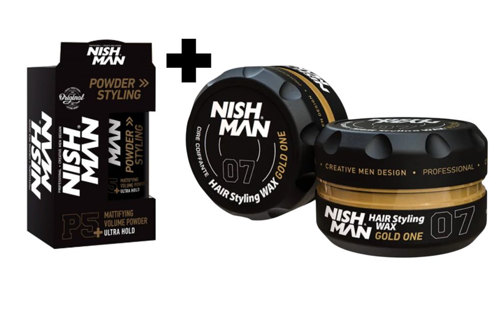 Pack Cera para el Cabello Nishman 07 Gold One y Polvo texturizador