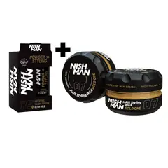 GENERICO - Pack Cera para el Cabello Nishman 07 Gold One y Polvo texturizador
