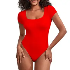 GENERICO - Body Manga Corta Anasotluc-17 Rib Color Naranja