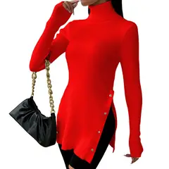 GENERICO - Cafarena Manga Larga Broche Rib Sand Fab-18 Color Naranja