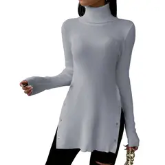 GENERICO - Cafarena Manga Larga Broche Rib Sand Fab-18 Color Melange