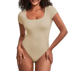 GENERICO - Body Manga Corta Anasotluc-17 Rib Color Beige