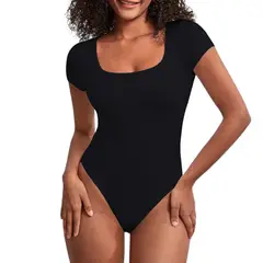 GENERICO - Body Manga Corta Anasotluc-17 Rib Color Negro