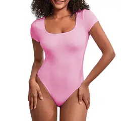 GENERICO - Body Manga Corta Anasotluc-17 Rib Color Rosa