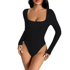 GENERICO - Body Manga Larga Anasotluc-17 Rib Color Negro