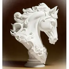 GENERICO - ADORNO EXCLUSIVO CABALLO BLANCO 46cm x 30cm x 34cm