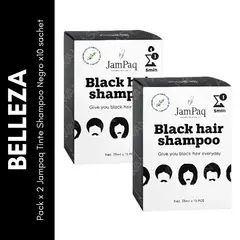 GENERICO - Pack x2 Jampaq Tinte Shampoo Negro x10 sachet