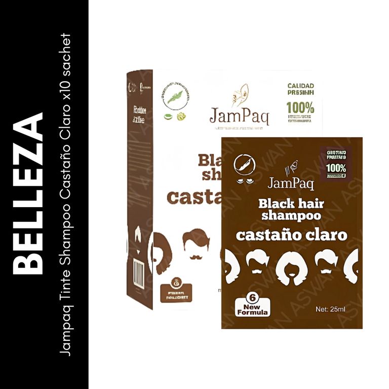 Jampaq Tinte Shampoo Castaño Claro x10 sachet