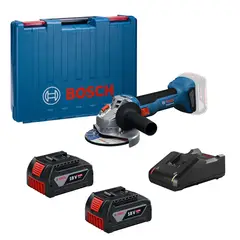 BOSCH - Amoladora angular GWS 18V-8 + kit de 2 baterias 4ah + cargador