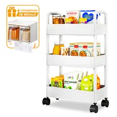 KELLER - Carrito Organizador 3 Niveles JK3 Y Condimentero Colgante BG F48