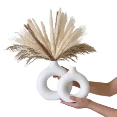 INSPIRA - Set de 2 Floreros Decorativos de Cerámica Diseño Circular