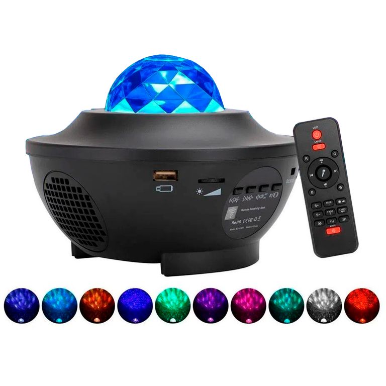 Proyector LED Portátil Bluetooth Parlante y Efecto Galaxia Nebulosa