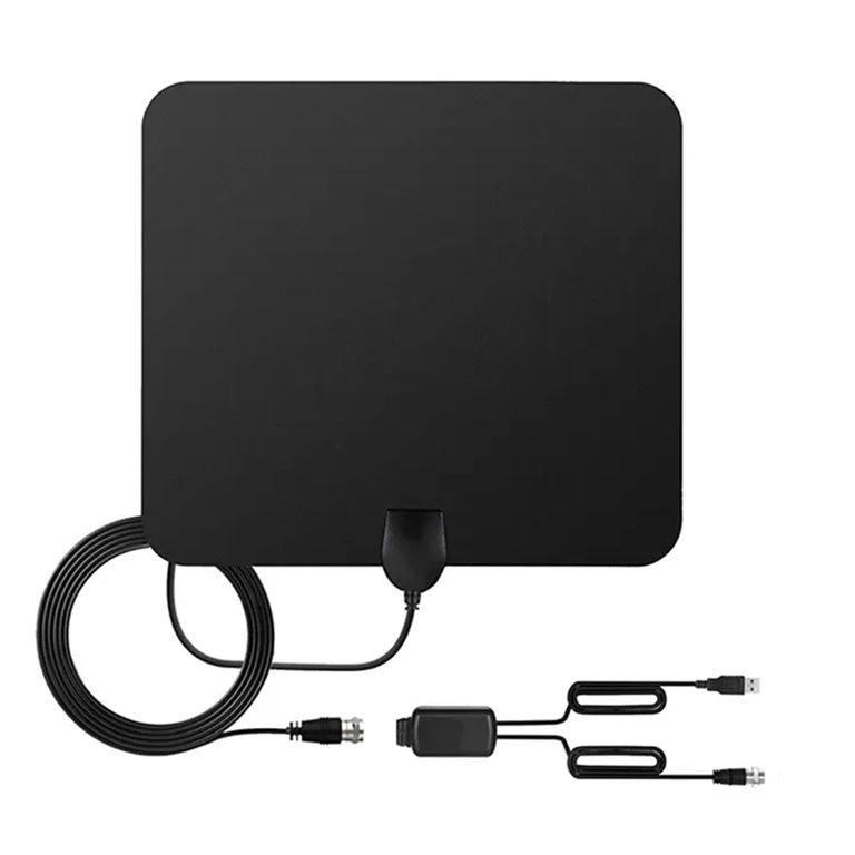 Antena Digital TDT Ultra Plana con Amplificador para TV Canales HD Full HD