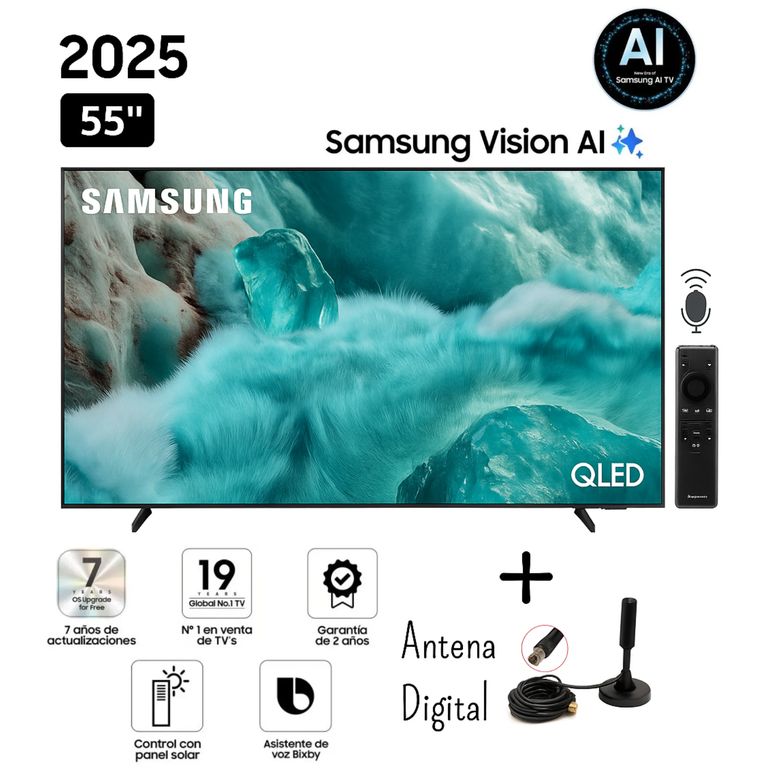 Televisor QLED 55 Visión AI Smart TV QN55Q7FAAGXPE + Antena