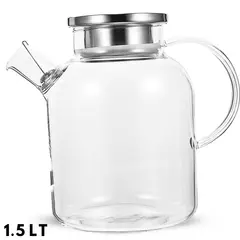 ICHIMATSU - Tetera de vidrio borosilicato con tapa de acero 1.5 L-Ichimatsu