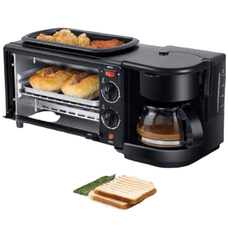 Kit De Desayuno Tostadora3en1 Hornoeléctrico Máquinacafetera