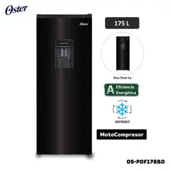 OSTER - REFRIGERADORA 175 L CON DISP DE AGUA NEGRO - OS-PDF178BD