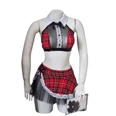 GENERICO - LENCERIA SEXY DISFRAZ COLEGIALA TRANSPARENTE TALLA S-M-L