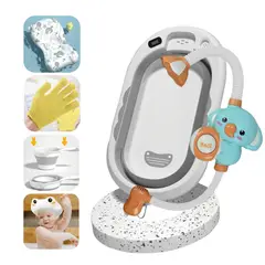 BABY CAM - Tina de baño para bebe con regadera splash gris