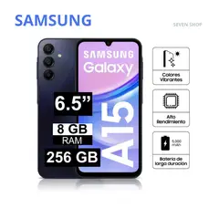 SAMSUNG - Galaxy A15 256GB 8GB RAM 50MP + 5MP + 2MP Frontal 13MP Negro Azulado