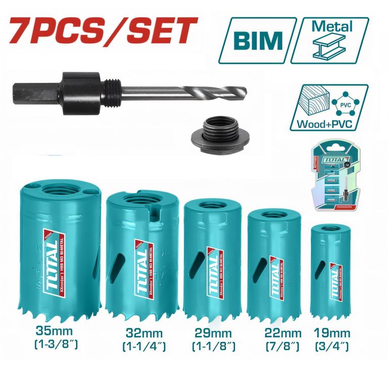 Set De 7 Piezas - Sierras Copa Bi-Metal Total - TACSH1071