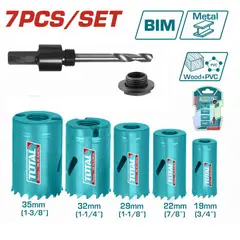 Total Tools - Set De 7 Piezas - Sierras Copa Bi-Metal Total - TACSH1071