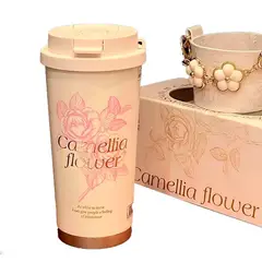 GERM - Vaso térmico Camellia 500 ml Blanco‑Rosa Acero premium