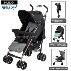 EBABY - Coche Bastón Paris para Bebe Gris