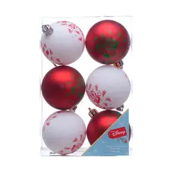 PANADECOR - Esferas 6Unid BlancoRojo Colección Disney