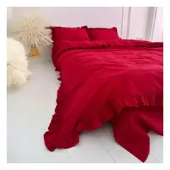 GENERICO - Funda plumón booms 100 % algodón bramante rojo 200 hilos